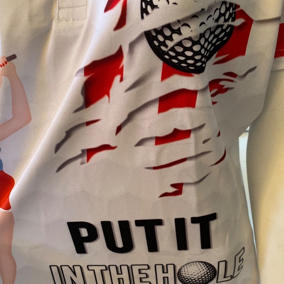 Womens large GarmentOne golf shirt with golf design - Picture 3 of 6